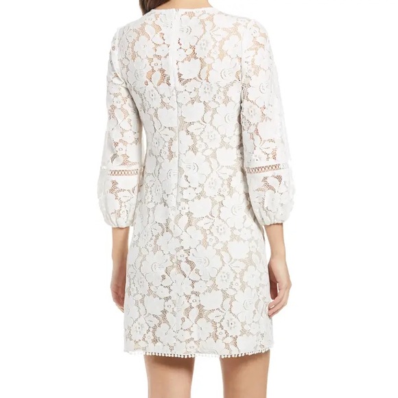 Vince Camuto Ivory Lace Shift Dress Size 2 Holiday Dress - Picture 2 of 4